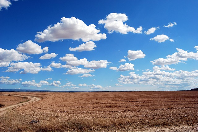 field, land, clouds, sky, horizon, agriculture, plowing, cloudy, arid, dry, cumulus, blue sky, rural, nature, countryside - 4K 8K wallpaper background by pcdazero | Pix8K