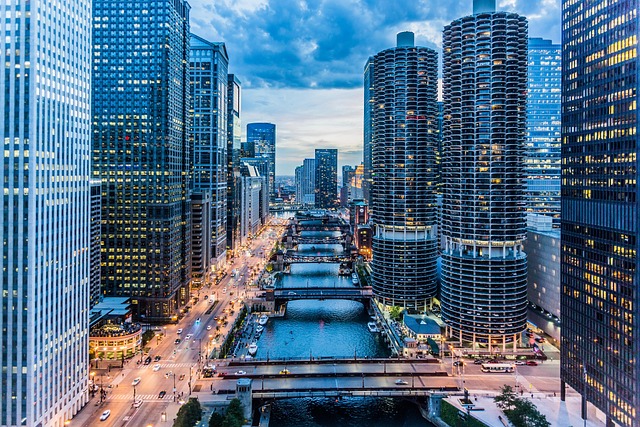 river, bridges, buildings, structures, infrastructures, architecture, skyline, skyscrapers, cityscape, city, city lights, illuminated, chicago, town, urban, downtown, america, usa, modern, travel, night, city, city, chicago, chicago, chicago, chicago, chicago, america, usa - 4K 8K wallpaper background by TobiasBrunner | Pix8K