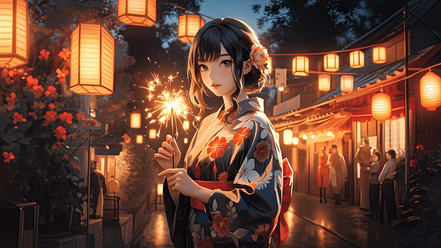 anime, hd wallpaper, flower wallpaper, japanese, kimono, festival, lantern, fireworks, cinematic, flower background, girl, anime girl, nature background, evening, landscape, nature wallpaper, beautiful flowers, 4k, desktop wallpaper, flowers, artwork, beautiful nature, concept art, nature, traditional, woman, masterpiece, gorgeous, anime wallpaper, ai wallpaper, mobile wallpaper - 4K 8K wallpaper background by REXANDROS19 | Pix8K