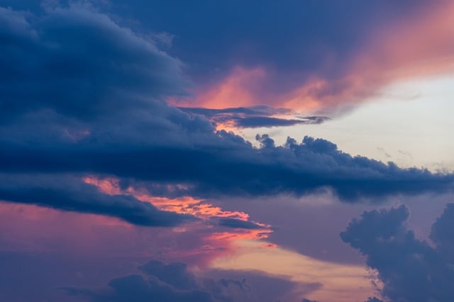 clouds, sky, sunset, colorful landscape, twilight, storm, rain, darkness, dawn, drama, contrast, storm clouds, evening sky, landscape, nature, thunderstorm clouds, positivity, storm in clouds, magical moment, weather change - 4K 8K wallpaper background by wal_172619 | Pix8K