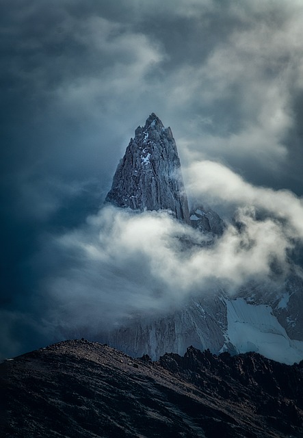 mountain, andes, patagonia, argentina, landscape, rock, travel, nature, granite, blue rock, aesthetic wallpaper, iphone wallpaper, phone wallpaper, black wallpaper, black - 4K 8K wallpaper background by sebadelval | Pix8K