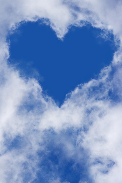 heart, clouds, sky, blue sky, love, atmosphere, phone wallpaper, sky background, background, beautiful wallpaper, aesthetic wallpaper, nature, iphone wallpaper - 4K 8K wallpaper background by oo11o | Pix8K
