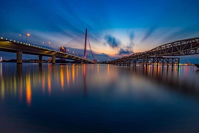 bridge, night sky, shine, nature, sky, vietnam, night - 4K 8K wallpaper background by Leino194 | Pix8K