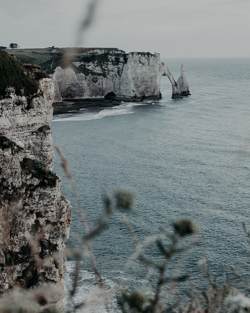 cliff, coast, sea, ocean, water, phone wallpaper, rock formation, arch, coastline, seaside, nature, scenery, scenic, étretat, france, aesthetic wallpaper, iphone wallpaper - 4K 8K wallpaper background by ValeriaResto | Pix8K