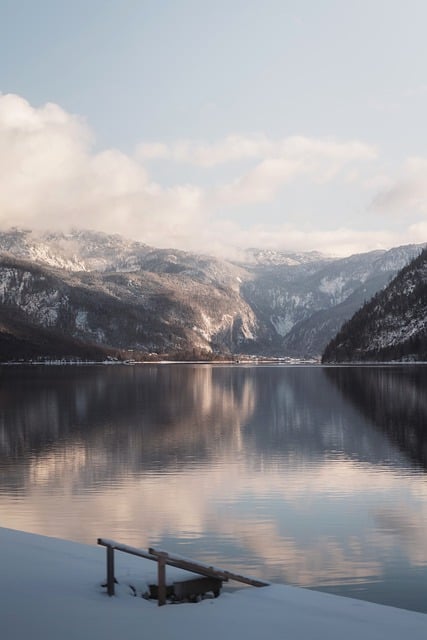 snow covered lake, mountain reflection, winter landscape, calm water, mist, soft light, cloudy sky, peaceful, tranquil, natural beauty, postcard, water reflection, peaceful landscape, snowy mountains, winter calm, afternoon light, meditative, calm lake, cloud reflection - 4K 8K wallpaper background by ahmetyuksek | Pix8K