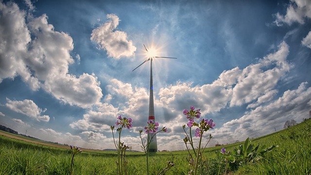 windmill, sun, sunbeams, clouds, backlighting, nature, high contrast, wind power, heaven, environmental engineering, power generation, wind turbine, wind energy, electricity, energy, environment, alternative energy, renewable energy, ecology, ultra wide angle - 4K 8K wallpaper background by winterseitler | Pix8K