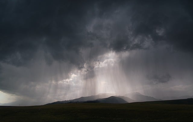 thunderstorm, rain, double rainbow, clouds, dark sky, nature, atmosphere, mountains, light, raindrops, stormy weather, outdoors, dramatic, rainy, pasture, natural beauty, panorama, atmospheric, wilderness - 4K 8K wallpaper background by r-q | Pix8K