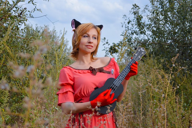 model, female, female model, portrait, woman, girl, lady, fashion, style, animal, wardrobe, modeling, pose, posing, guitar, ukulele, cosplay, anime, cat, image, costume, pink, ears, fields, meadows, pet, outdoors, nature - 4K 8K wallpaper background by Sunriseforever | Pix8K