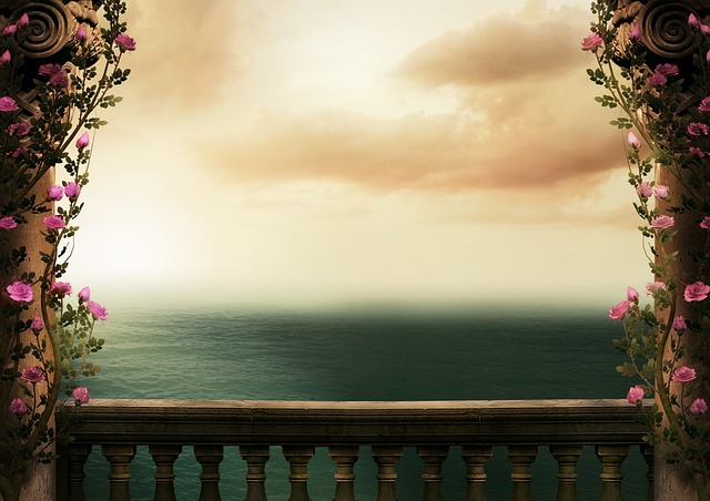 fantasy, windows wallpaper, desktop backgrounds, background, 4k wallpaper, sea, columns, balustrade, wallpaper 4k, laptop wallpaper, full hd wallpaper, tendril, roses, hd wallpaper, image montage, antique, template, epic, lighting mood, free background, the atmosphere, romantic, mac wallpaper, wallpaper hd, empty, 4k wallpaper 1920x1080, fairytale, sunrise, nature, free wallpaper, sunset, beautiful wallpaper, light rays, cool backgrounds, emotion - 4K 8K wallpaper background by Darkmoon_Art | Pix8K