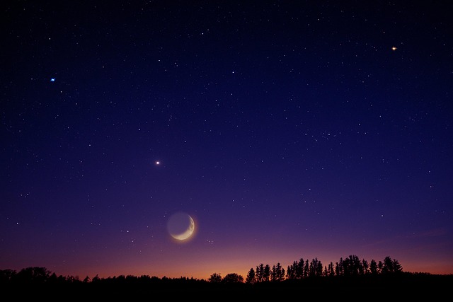 heaven, stars, moon, venus, universe, nature, night, night sky, trees - 4K 8K wallpaper background by Bru-nO | Pix8K