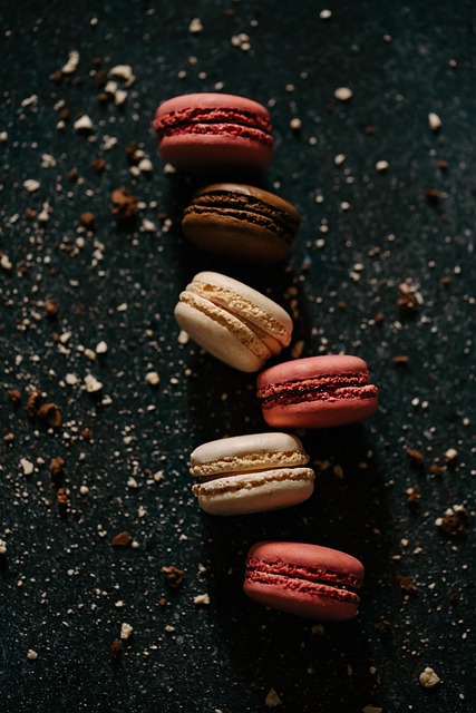 macarons, pastry, dessert, snack, food, confection, sweets, treat, french macaroons, aesthetic wallpaper, phone wallpaper, iphone wallpaper, black wallpaper, black - 4K 8K wallpaper background by Food-photography-by-Carys | Pix8K
