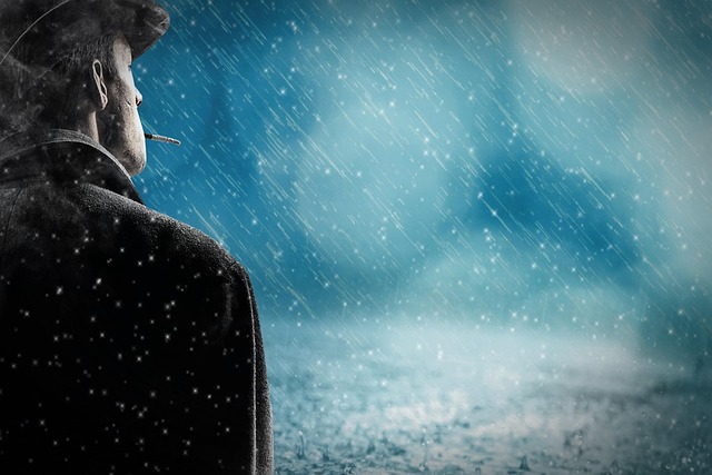 man, rain, snow rain, alone, cigarette, hat, nature, silhouette, lonely, mood, male, person, depression, sad, thoughtful, composing, direction of view, hd wallpaper, weather, 4k wallpaper - 4K 8K wallpaper background by NoName_13 | Pix8K