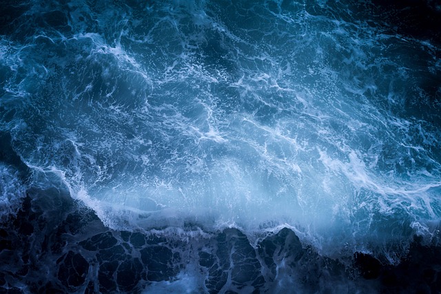 ocean, sea, water, waves, nature, crashing waves, seascape, sea foam, spume, aerial view, bird's eye view, blue water, blue sea, blue ocean - 4K 8K wallpaper background by Pexels | Pix8K