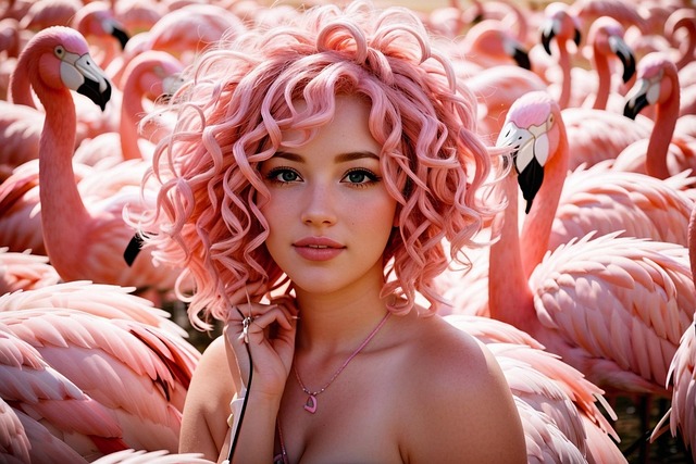 ai generated, woman, wallpaper 4k, flamingos, cool backgrounds, windows wallpaper, 4k wallpaper 1920x1080, pink hair, mac wallpaper, free wallpaper, free background, nature, 4k wallpaper, full hd wallpaper, laptop wallpaper, wallpaper hd, portrait, beautiful wallpaper, desktop backgrounds, hd wallpaper, background - 4K 8K wallpaper background by koalakoker | Pix8K