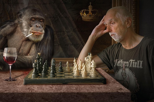 composing, free wallpaper, ape, photomontage, mac wallpaper, wallpaper 4k, fantasy picture, mood, 4k wallpaper 1920x1080, fantasy, chess, light, chess pieces, game board, cool backgrounds, free background, 4k wallpaper, chess board, think, windows wallpaper, beautiful wallpaper, challenge, thoughtful, laptop wallpaper, desktop backgrounds, figure, man, view, wallpaper hd, full hd wallpaper, table, hd wallpaper, background - 4K 8K wallpaper background by Tabor | Pix8K